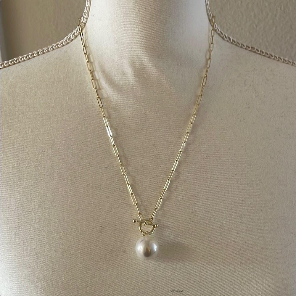 Melinda Maria Gold and White Elegant Necklace